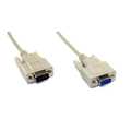 InLine SeriÃ«le kabel,  gegoten, DB9M/V, 1:1, 10m, beige