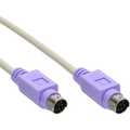 InLine PS/2 kabel,  M/M, beige/paars, 2m