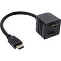 InLine HDMI Y-adapterkabel,  1x HDMI M naar 2x HDMI V