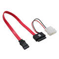 InLine SATA voedingsadapterkabel,  1x SATA + 1x 13.34cm (5.25Inch) V naar 7+6 SlimSATA socket, 30+15cm (5V)