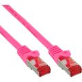 InLine Patchkabel,  S/FTP/PiMF, Cat. 6, roze, halogeenvrij, 0.3m