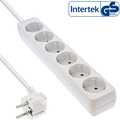 InLine Power strip, white, 6-fold, 6x Schutzkontakt, 1,5m supply cable, with child safety