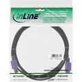 InLine PS/2 kabel,  M/V, zwart/paars, vergulde contacten, 2m