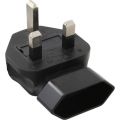 InLine Travel Adapter England male plug to Euro female angled with safety fuse