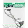 InLine SATA 6Gb/s rondkabel,  met vergrendeling, haaks, 0.3m
