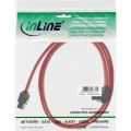InLine SATA kabel,  met vergrendeling, één zijde 90gr haaks, 0.7m