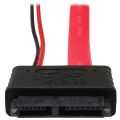 InLine SATA voedingsadapterkabel,  1x SATA + 1x 13.34cm (5.25Inch) V naar 7+6 SlimSATA socket, 30+15cm (5V)