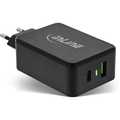 Quick Charge 3.0 USB power adapter, charger, USB-A + USB Type-C, 33W, black