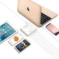Quick Charge 3.0 USB notebook power supply, 4x USB A + USB Type-C, 80W, white