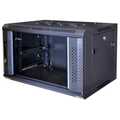 6HE 19Inch Wandkast, glazen voordeur, (BxDxH) 600x600x368mm