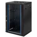 18HE 19Inch Wandkast, glazen voordeur, (BxDxH) 600x450x916mm