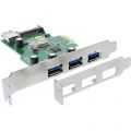 InLine 3+1 Port USB 3.0 Host Controller PCIe with SATA Power and LP Bracket