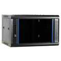 6HE 19Inch Wandkast, glazen voordeur, (BxDxH) 600x450x368mm