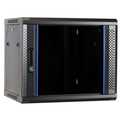 9HE 19Inch Wandkast, glazen voordeur, (BxDxH) 600x450x501mm