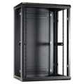 18HE 19Inch Wandkast, glazen voordeur, (BxDxH) 600x450x916mm