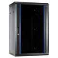 18HE 19Inch Wandkast, glazen voordeur, (BxDxH) 600x450x916mm
