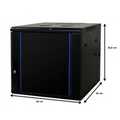 6HE 19Inch Wandkast, glazen voordeur, (BxDxH) 600x600x368mm