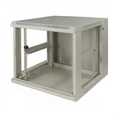 15HE 19Inch Wandkast, glazen voordeur, (BxDxH) 600x600x769mm, Licht Grijs