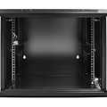 9HE 19Inch Wandkast, glazen voordeur, (BxDxH) 600x600x501mm