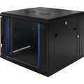 9HE 19Inch Wandkast, glazen voordeur, (BxDxH) 600x600x501mm