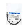 USB 2.0 cable, USB-A/M to Micro-USB/M (90Â°),fabric,metal,black, 0.3 m