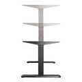 Dual motor sit-stand desk frame, 3 column stages, black
