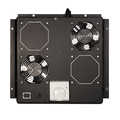Roof fan tray for floor standing cabinet with 2 fans, black
