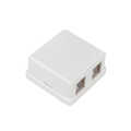 Empty box for 2 keystone modules, surface mount, white