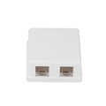 Empty box for 2 keystone modules, surface mount, white