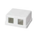 Empty box for 2 keystone modules, surface mount, white