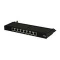 Mini-Patchpanel STP 8xRJ45 Cat.6A, 10inch 0,5U, black