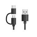 Power bank 10000 mAh, 2x USB-A, Micro-B in, USB-C in, 2-in-1 cable