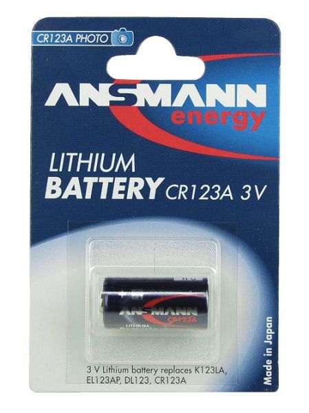 Naar omschrijving van 01061 - Ansmann Lithium Photo battery 3V CR123A, 1 pcs. blister (5020012)