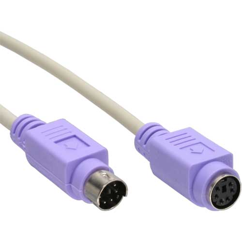 Naar omschrijving van 13342V - InLine PS/2 kabel,  M/V, beige/violet, 2m