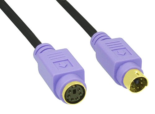 Naar omschrijving van 13342W - InLine PS/2 kabel,  M/V, zwart/paars, vergulde contacten, 2m