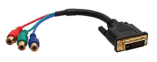 Naar omschrijving van 17900E - InLine DVI-I kabel 24+5 Male naar 3x Tulp contraplug RGB, 0.15m
