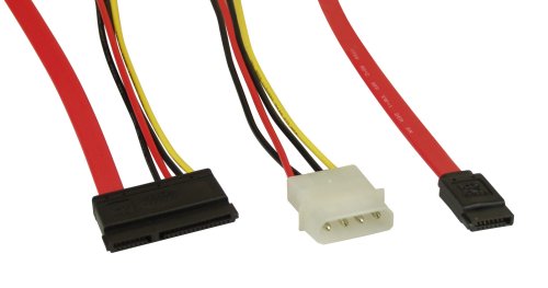 Naar omschrijving van 29695 - InLine SATA kabel,  met gegevens- en voedingsconnector, 50+15cm
