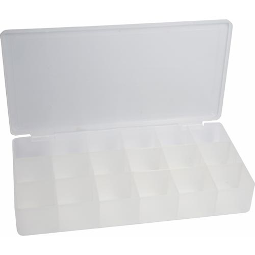 Naar omschrijving van 43009E - InLine Opbergdoos kleine onderdelen, 18 vakken, afmetingen: 213x114x35mm,