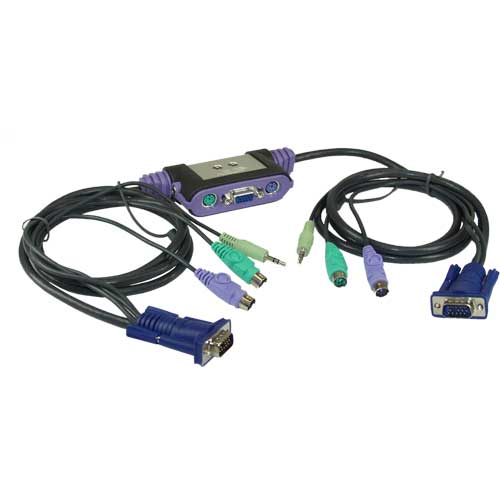 Naar omschrijving van 60652N - KVM Switch, ATEN, 2-fold, CS62A, PS/2+Audio