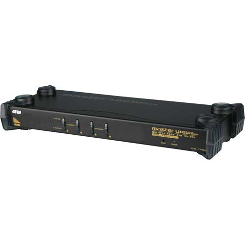 Naar omschrijving van 60654R - KVM Switch, 4-fach, ATEN CS1754, PS/2, USB, Audio, 19Inch Version