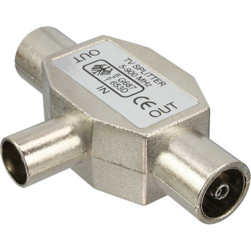 Naar omschrijving van 69914A - InLine  Antenne T-Verteiler voor Radio, 1x Koax Male an 2x Koax Female