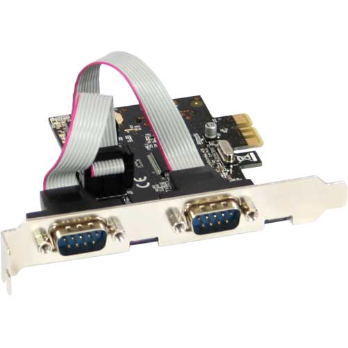 Naar omschrijving van 76619C - InLine Interface kaart, 2x seriÃ«le 9-pins, PCIe (PCI-Express)