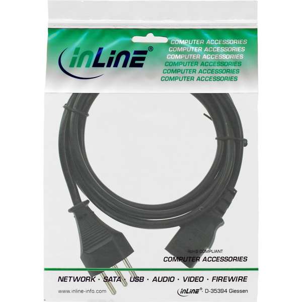 Naar omschrijving van 16653I - InLine Voedingskabel, netstekker Italie type L naar IEC connector, 3m