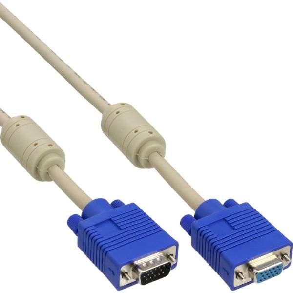 Naar omschrijving van 17745 - InLine S-VGA kabel, grijs, 15HD M/F, 5m