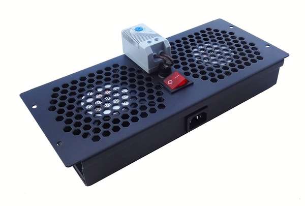 Naar omschrijving van AST19-FT-2TM - Ventilatorunit 2v zwart met thermostaat