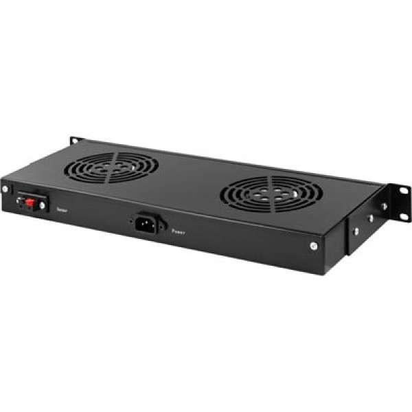 Naar omschrijving van AST19-FT1U2TM - 1 HE, 2 ventilatoren met thermostaat geschikt voor alle serverkasten