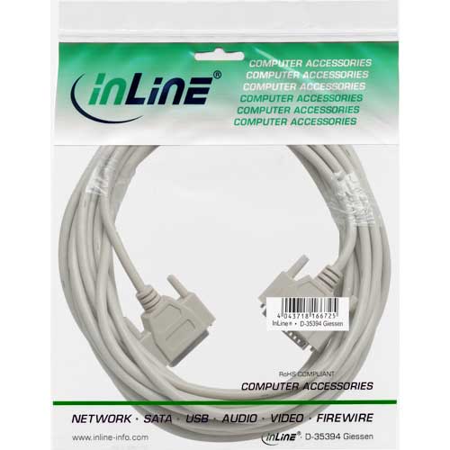 Naar omschrijving van 11440M - InLine SeriÃ«le verlengkabel,  25-pins stekker/socket gegoten, toegewezen 1:1, 40m