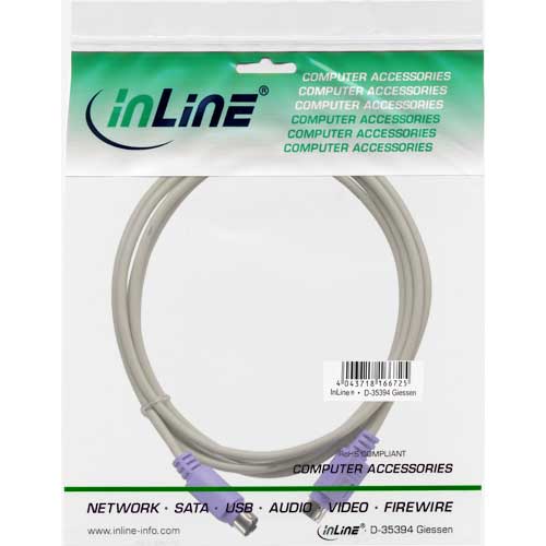 Naar omschrijving van 13332V - InLine PS/2 kabel,  M/M, beige/paars, 2m