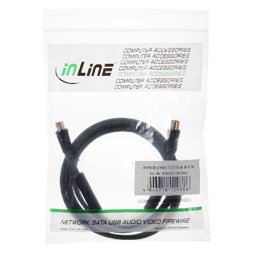 Naar omschrijving van 69450P - InLine Antennekabel premium,  dubbel afgeschermd, >85dB, zwart, 0.5m