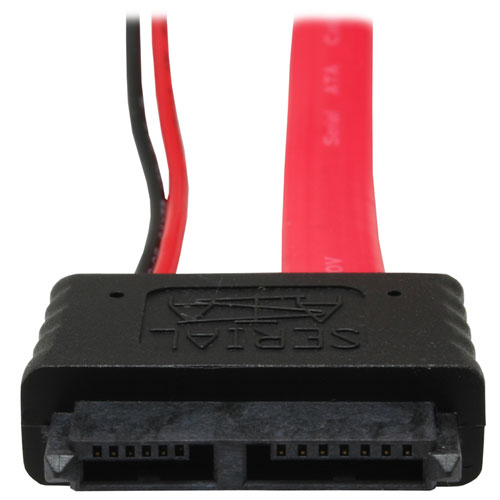 Naar omschrijving van 29675 - InLine SATA voedingsadapterkabel,  1x SATA + 1x 13.34cm (5.25Inch) V naar 7+6 SlimSATA socket, 30+15cm (5V)